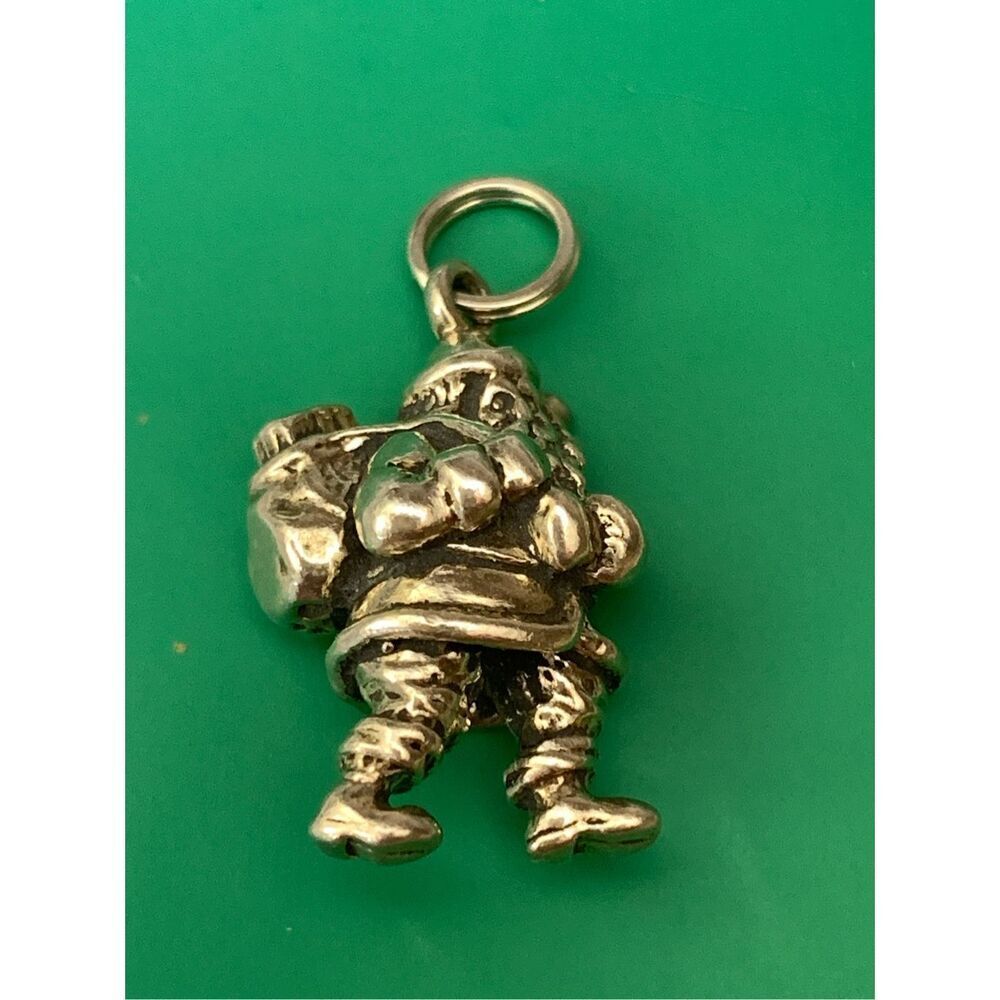 Santa With Toy Bag Sterling Silver Jewelry Charm #Christmas